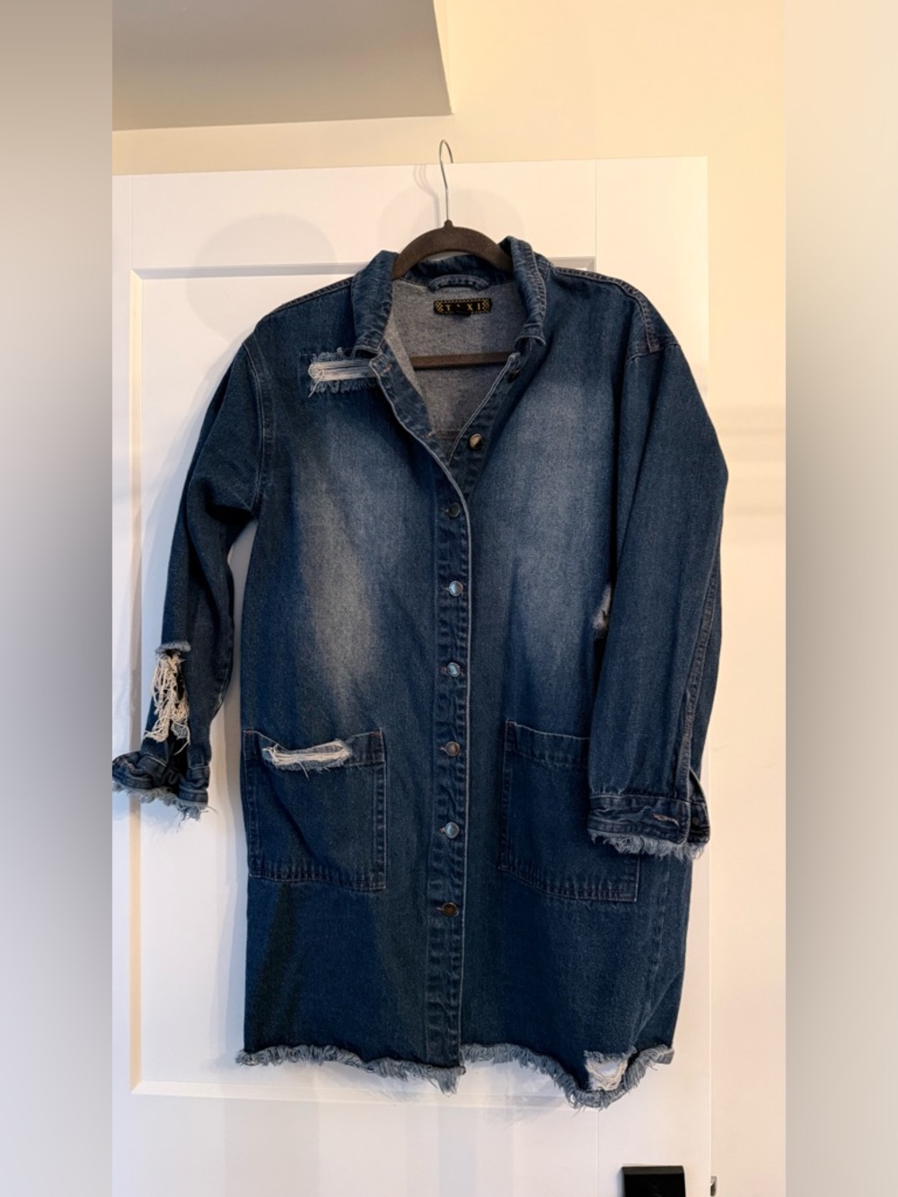 Distressed Denim Dress